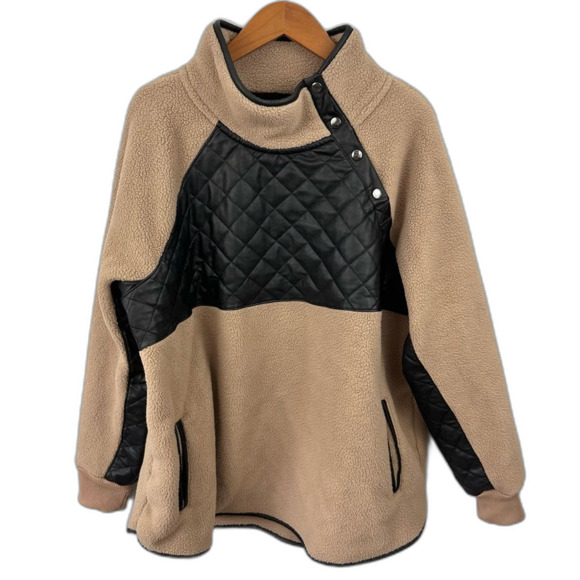 Abercrombie & Fitch Asymmetrical Snap Up Fleece Pullover Size XL - Picture 3 of 16